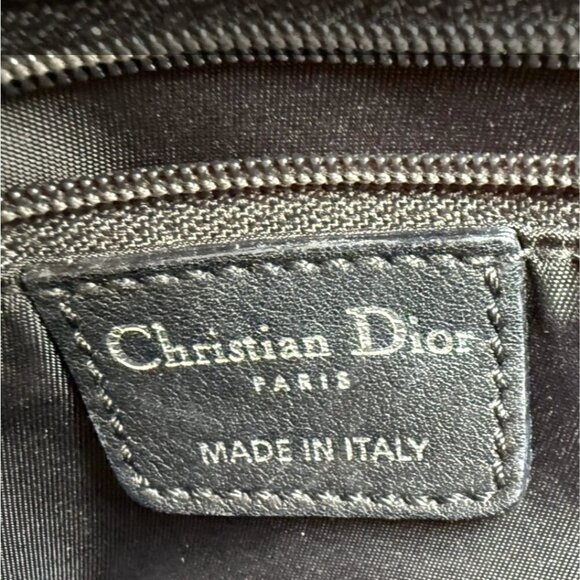 Christian Dior Vintage Lovely Trotter Monogram Canvas Shoulder Bag Black Silver - Picture 4 of 12